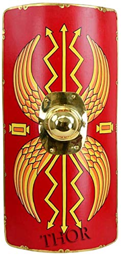 THOR INSTRUMENTS Fully Functional Medieval Roman Armour Legion Scutum Shield Red 42" Rustic Vintage Home Decor Gifts