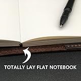 Refillable Leather Journal Writing Notebook - Lay Flat Notebook, Handmade Leather Bound Diary for Men & Women, Gift for Travel Diary, Creative Writing & Art Sketchbook to Write in, Large 6"x8", Dark Brown