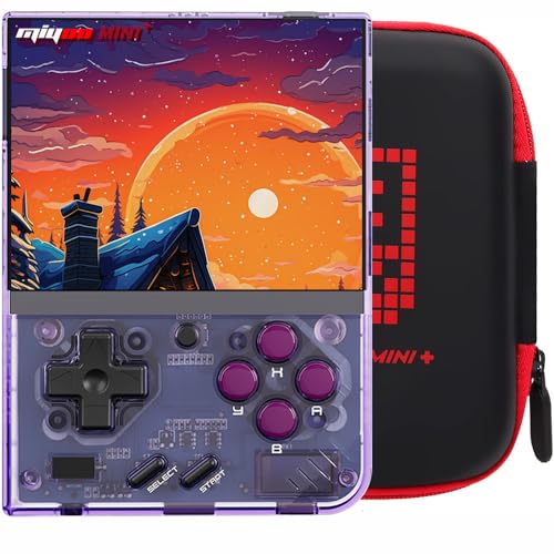Mini Plus Retro Gaming Console with Portable Case, Handheld Game Console with 3000mAh Battery 3.5'' IPS Screen, Compatible with a Large Variety of Classic Games. Support WiFi & RTC