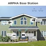 ARPHA Security Camera Wireless Outdoor with HomeBase, 1080P 2.4GHz WiFi Battery Camera IP65, Clould Storage, PIR Motion Detection Night Vision, 2-Way Talk 160 Days Battery Life, 2Pcs