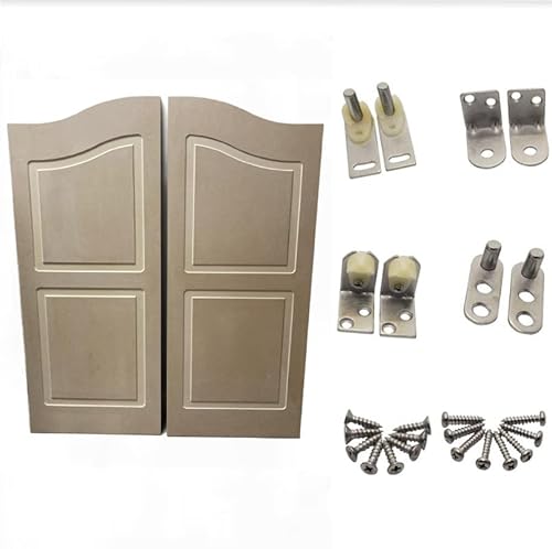 Swinging Cafe Doors Arched Top Saloon Interior Door Unfinished Cafe | Saloon Door Swing 30", 32", & 36" Door Opening, 42" Door Height (30" Door Opening Size, Satin Chrome Hinges)