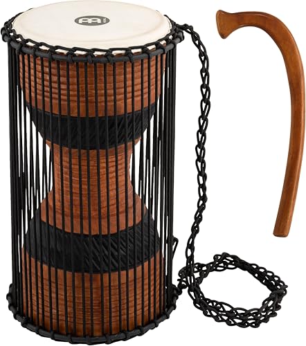 Meinl Percussion African Talking Drum with Mahogany Wood Shell and Wooden Beater-NOT Made in China-Large Size Goat Skin Heads, 2-Year Warranty, (ATD-L)