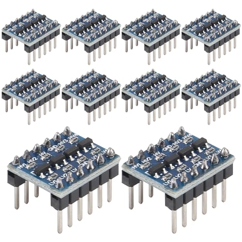 AITIAO 10pcs 4 Channels IIC I2C Logic Level Converter PRE-SOLDERED Bi-Directional Module 3.3V to 5V Shifter for Raspberry Pi and Other Microcontrollers