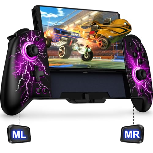 Gammeefy JC200 Switch Controller - Hall Effect One-Piece Wireless Switch Joypad (No Drift, No Deadzone) with 9 Color Lights for Nintendo Switch and Switch OLED