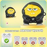 Cute Case for AirPods 4 Case Cover 2024 with Cleaner kit,3D Cartoon Character AirPods 4th Generation Case,Funny Anime Kawaii Cool Silicone Airpods 4 Accessories with Keychain for Women Girls Boys