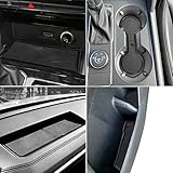 Auovo Cup Holder Insert Door Liners for Volkswagen VW Atlas Accessories 2023 2022-2018 Interior Custom Fit Car Console Cup Holder Door Pocket Mats Pads for Atlas (19pcs/Set) (Black)