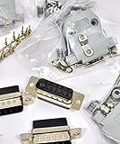 Connectors Pro - 4 Sets Crimp Type DB15 Male + Plastic Hoods + Pins Set, D-Sub 15P Male Crimp Connector, Pin & Hood Kit (4 DB15 Male + 4 Hoods + 60 Pins)