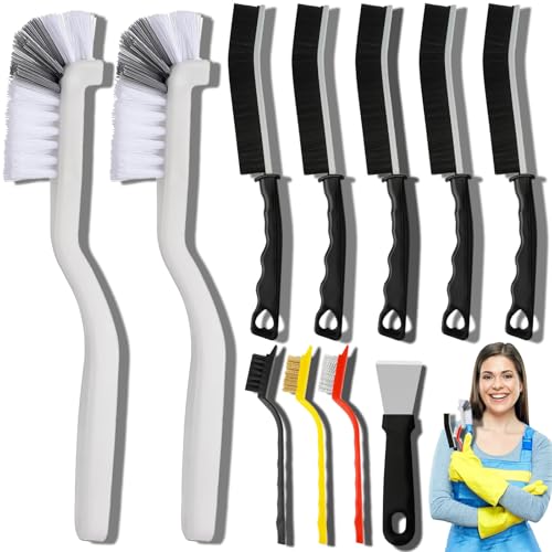 Dfacio 11Pcs Crevice Cleaning Brush Set, Hard Bristle Cleaning Supplies for Kitchen, Bathroom, Corner, Grout, Sink, Cup, Teapot, Bottle, Blender