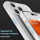 memumi for iPhone 15 Pro Ultra Thin Case, Camera Lens Cover Full Protection 0.3mm Lightweight Matte Finish Coating Hard Slim Case for iPhone 15 Pro 6.1" Minimalist Design Semi-Transparent Matte White