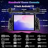 Android Gaming Tablet with 2.4GHz Octa Core 8GB RAM 256GB ROM USB HDMI WiFi Joystick, Handheld Game Console for Online Retro Video 3D Game Controller with 8" 2K FHD Display Touchscreen for Adult Kids