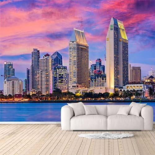 Wallpaper Peel and Stick San Diego Skyline Self Adhesive Mural Removable Wall Sticker Large 3D Wallpaper Home Decor for Bedroom Living Room