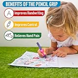 The Pencil Grip Original Pencil Grippers 6 Pcs, Improves Kids Handwriting, Ergonomic Pen Holder for Righties & Lefties, Ideal for Kids, Toddlers, Adults, Writing Tool with Finger Cushion