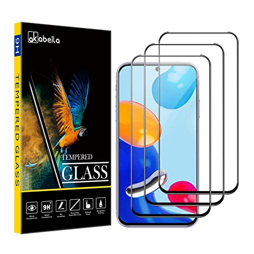 AKABEILA [3 Pack Screen Protector for Xiaomi Redmi 9A/9i HD Tempered Glass Film 9H Hardness Case Friendly Easy Installation Anti Scratch Bubble Free [Full Coverage] 6.53" Black