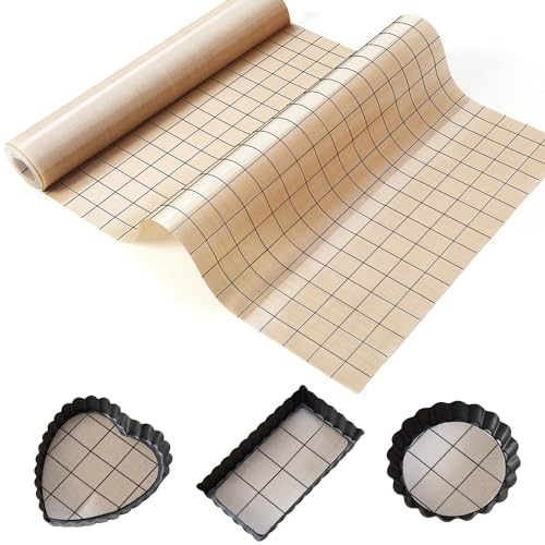 Silicone Baking Mat Roll 16IN*5FT Free Cutting, Non-Slip Pastry Mat, Non-Stick Reusable Air Fryer Liner, Oven Liners, Counter Mat, Freeze Dryer Mat, Easily Cut to Size Fit All Ovens Pans Tins Dishes