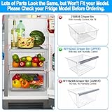 UPGRADED W11162443 Refrigerator Crisper Drawer Compatible with Whirlpool Fridge Drawer W11046494 Whirlpool Drawer Replacement Parts WRS325SDHZ, WRS321SDHZ, WRS315SDHZ, WRS315SDHM Refrigerator Drawer