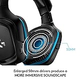 Logitech G432 Wired Gaming Headset, 7.1 Surround Sound, DTS Headphone:X 2.0, Flip-to-Mute Mic, PC (Leatherette) Black/Blue