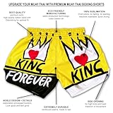 Muay Thai Boxing Shorts for Men King Forever Yellow (M)