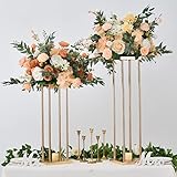 Vincidern 4PCs Gold Flower Stand Centerpieces for Wedding Table Decorations, Metal Flower Stand Metal for Wedding Road Centerpieces, Events, Paty Display Stand(31.5in Tall)