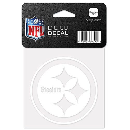 Wincraft NFL Pittsburgh Steelers 45444011 Perfect Cut Decal, 4" x 4", White