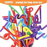 HANSGO 360PCS Drinking Straws Flexible, Plastic Drinking Straws Disposable Colorful Bendable Straws Extra Long for Birthday Party