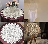 Damanni Cotton Handmade Crochet Lace Tablecloth Doilies Doily,Round,Beige,20 Inch