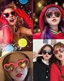 20 Pairs Heart Sunglasses for Women Men Heart Effect Diffraction Glasses Oversized Cute Heart Shaped Eyewear Rave Party Bulk