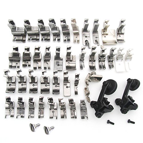 CKPSMS brand-40PCS Presser feet Compatible with/Replacement for JUKI Brand DDL-5550,DDL-8500,DDL-9000,TL98E,TL-98Q,TL-2010Q Singer Brand 20U,31-15,195K,196K Single Needle High Shank Sewing Machine