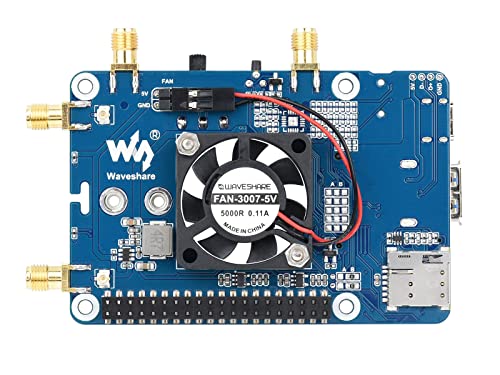 Waveshare RM520N-GL 5G HAT with Case Compatible with Raspberry Pi, Quad Antennas LTE-A, Global Band, GNSS Positioning, Support 3GPP 16, 4G/3G