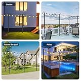 4 Pack String Light Poles,10 Ft Metal Poles with Fork for Outdoor String Lights,Outdoor Light Poles with Fork,Poles/Post/Stand for Outside,Patio,Deck,Backyard,Garden Wedding,Party