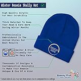 Beanies for Men Shark Embroidery Ocean and Killer Shark Embroidery Winter Hats for Women Acrylic Skull Cap 1 Size Royal Blue Design Only