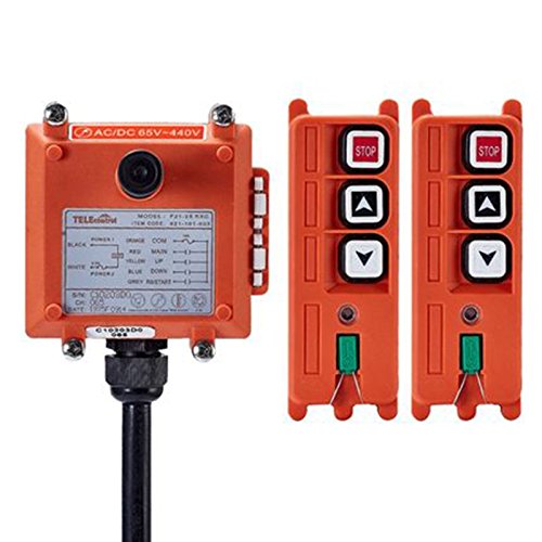 Crane Wireless Remote Control F21-2S AC/DC65V-440V Hoist Crane with Single Speed Button (2 Transmitter + 1 Receiver)