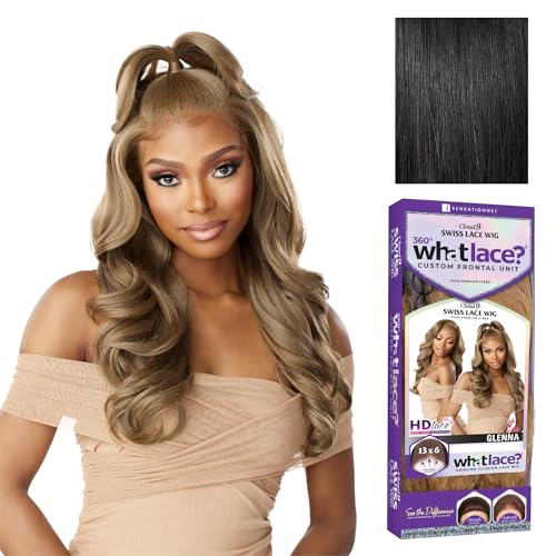 Sensationnel What Lace 13X6 Wigs - Glenna Lacefrontal Hand Tied Glueless Synthetic With Natural Density Preplucked Hairline (1 JETBLACK)