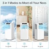 Humhold Portable Air Conditioners 10000BTU with Remote Control, 3-in-1 Free Standing Cooling AC Unit with Fan & Dehumidifier, Cools Room up to 500 sq.ft, Sleep Mode,24H Timer,Windows Sealing Kit