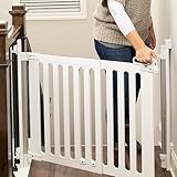 Qdos Safety Spectrum Designer Baby Safety Gate - Meets Tougher European Standards - Modern Design and Unparalleled Safety - Furniture Grade Wood - Simple Installation | Hardware Mount | White