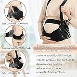 Evolway Maternity Belt for Pregnancy Support and Postpartum Pelvic Recovery - Breathable Abdominal Binder with Detachable Shoulder Strap, Adjustable Sizes and Machine Washable (Black, M)