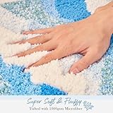 DyeFury Large Ocean Sea Wave Rug 60"x30", Beach Themed Room Decor Aesthetic, Beachy Decor for Bedroom Nursery Kitchen, Washable Blue Area Rug for Summer Room, Nautical Coastal Room Decor