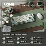 RK ROYAL KLUDGE R65 Wired Mechanical Keyboard with Volume Knob, 60% Percent RGB Backlit Gasket Mount Gaming Keyboard with PBT Keycaps, MDA Profile, QMK/VIA, 66 Keys Hot Swappable Cream Switch, Cyan