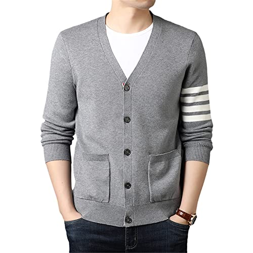 Top Grade Autum Winter Brand Knitted Men Cardigan Sweater Black Korean Casual Coats Jacket Mens Clothing s3 XS