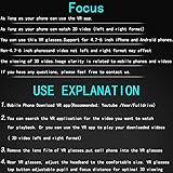 VR Headset for iPhone & Android Phone,3D VR Glasses for TV,Movies & Video Games,VR Headset with Remote Controller,Virtual Reality Headset for iPhone/Android Phone Compatible 4.7-6 inch