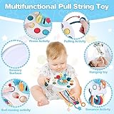 5 in 1 Montessori Toys for Babies 0-3-6-12 Months, Soft Baby Teething Toys, Sensory Bin Toy, Stacking Building Blocks & Rings for Infants,Developmental Toys for Toddler,Gift for Baby 12-18 Months