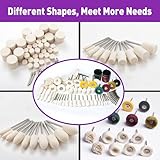 114 PCS Polishing Kit with 2Pcs Polishing Compound for Dremel, Abrasive Buffing Wheels Polishing Bits for Rotary Tool Accessories with 1/8 Inch Shank, Sanding Kit for Metal Wood Watch Jewelry Brass