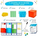 Simply magic 141 PCS Base Ten Blocks for Math - Math Manipulatives K-3, Unit Blocks 1st 2nd 3rd Grade, Counting Blocks - Kindergarten Set, Math Blocks Ones Tens Hundreds, Place Value Number Cubes