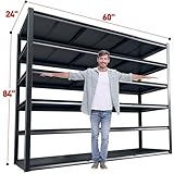 REIBII 60" W Storage Shelves 6 Tier Garage Shelving 3500 LBS,Heavy Duty, Adjustable,Garage,Warehouse,School, Commercial Space, 60 "W x 24 "D x 84 "H,2Pack