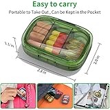 2 Pack 3 Compartment Small Pill Box, Moisture Proof Pill Case, Travel Pill Organizer for Pocket Purse, Daily Portable Medicine Vitamin Box, Fish Oil Box, Supplement Box