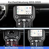 [2G+64G] Car Radio for Ford Mustang 2015-2020 (Adapts to 3 Buttons Only), 9 inch Android 13 Touch Screen Car Stereo, Carplay/Android Auto/1080P/Hi-Fi Audio/Bluetooth +AHD Backup Camera+MIC