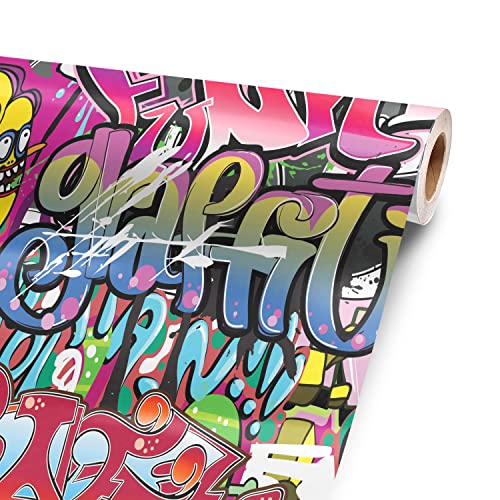 Funky Graffiti 24” x 52” Vinyl Wrap Sheet for large or custom items | 3M wrap DIY to custom skin gear of all types and sizes, including vehicles, boats, appliances, furniture, atv’s, golf carts, bikes