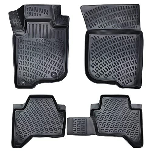 Floor Mats Liner fits Mitsubishi L200 Triton 2005-2014 | Full Coverage All Weather Durable, Non Slip Waterproof 1st & 2nd Row 3D Laser Cut, Interior Accessories car Floor mats