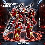 DAHONPA Red Warrior Transforming Mech Building Blocks Set, Assembly Mecha Robot Model Kit (588+ pcs) City MechWarrior Toy Christmas Birthday Gifts for Adults and Kids