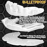 Bulletproof: World’s Thinnest Most Breathable Mouthguard is 3X Stronger. MMA 7v7 & Flag Football Lacrosse Basketball Hockey BJJ Boxing Sports Mouth Guard Grinding Teeth. Men Women Adult Youth Braces