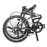 ZiZZO Campo 20 inch Folding Bike with 7-Speed, Adjustable Stem, Light Weight Frame (Black)